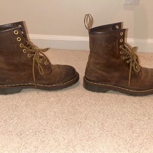 Dr. Martens Crazy Horse Brown Leather Boots - US Women's 7/EU 36